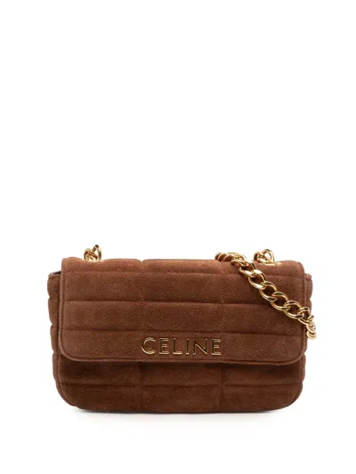 Pre-owned Celine 2023 Suede Monochrome Shoulder Bag In Brown