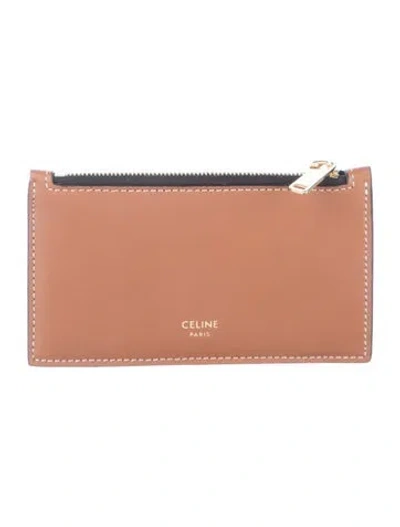 Pre-owned Celine 2023 Triomphe Card Holder In Brown