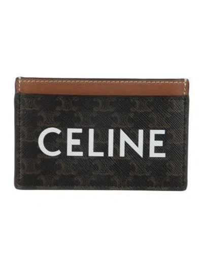 Pre-owned Celine 2023 Triomphe Card Holder W/ Tags In Brown