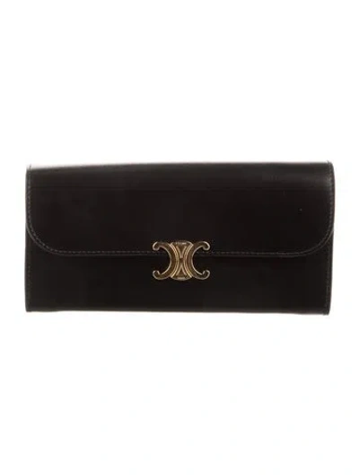 Pre-owned Celine 2023 Triomphe Continental Wallet In Black