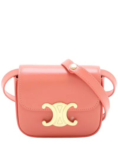 Pre-owned Celine 2023-2026 Mini Calfskin Claude Crossbody Bag In Pink
