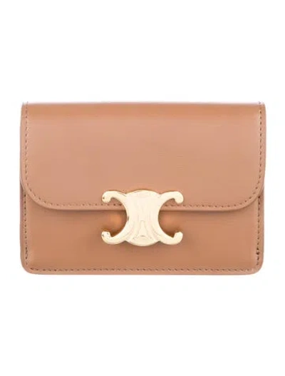 Pre-owned Celine 2024 Card Case Bifold Wallet In Brown