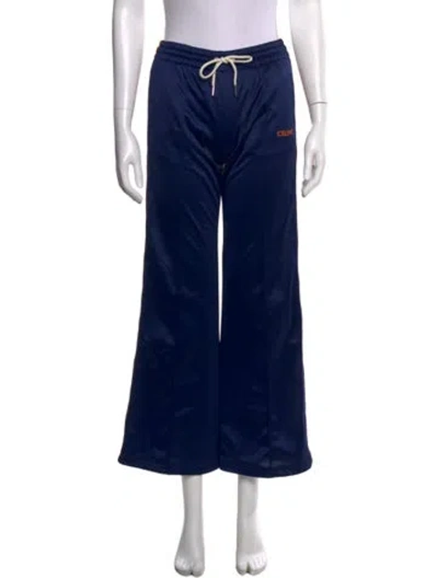 Pre-owned Celine 2024 Embroidered Accent Sweatpants In Blue