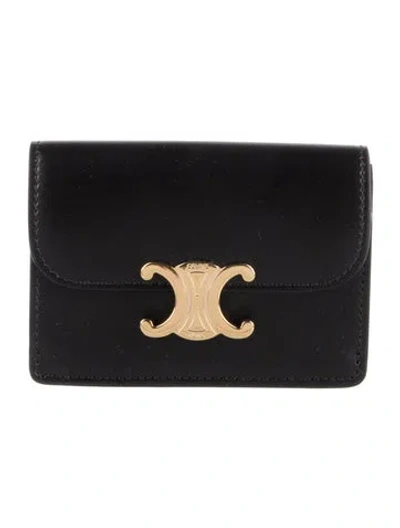 Pre-owned Celine 2024 Flap Card Holder Card Holder In Black
