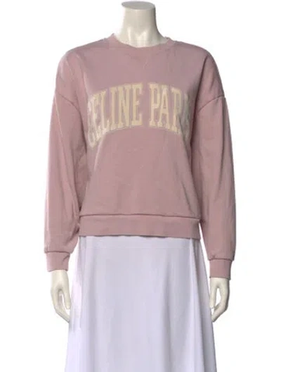 Pre-owned Celine 2024 Graphic Print Sweatshirt In Pink
