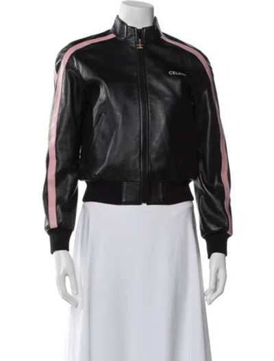 Pre-owned Celine 2024 Lambskin Bomber Jacket In Brown