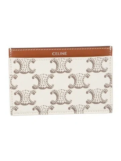 Pre-owned Celine 2024 Printed Card Holder In Neutral