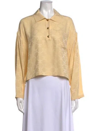 Pre-owned Celine 2024 Silk Polo In Neutrals