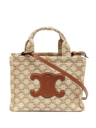 Pre-owned Celine 2024 Small Cabas Thais Triomphe Tote Bag In Neutrals