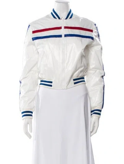 Pre-owned Celine 2024 Striped Bomber Jacket In White