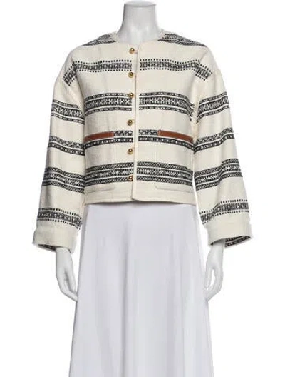 Pre-owned Celine 2024 Striped Evening Jacket In Neutral