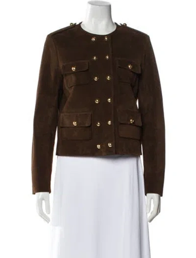 Pre-owned Celine 2024 Suede Evening Jacket In Brown