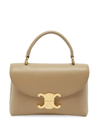 Pre-owned Celine 2024 Teen Nino Logo-plaque Handbag In Neutrals