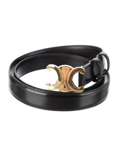 Pre-owned Celine 2024 Triomphe Belt In Black