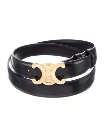 Pre-owned Celine 2024 Triomphe Belt Kit In Black