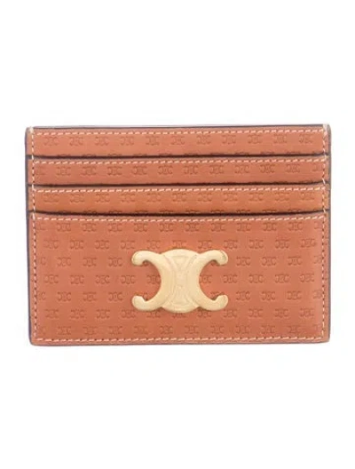 Pre-owned Celine 2024 Triomphe Card Holder In Brown