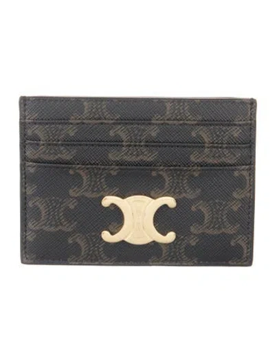 Pre-owned Celine 2024 Triomphe Card Holder In Brown