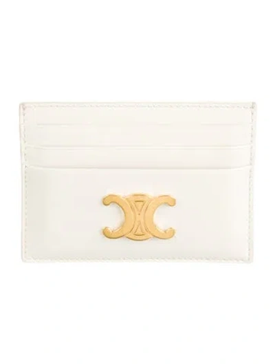 Pre-owned Celine 2024 Triomphe Card Holder In Neutral
