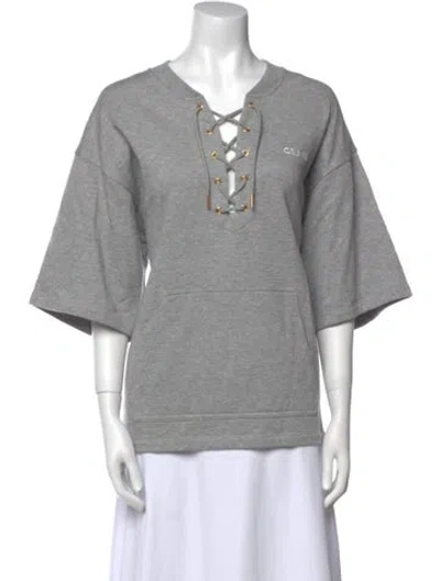 Pre-owned Celine 2024 V-neck Sweatshirt In Gray