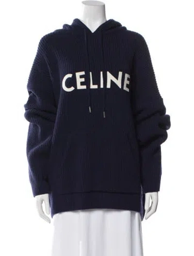 Pre-owned Celine 2024 Wool Hoodie In Blue