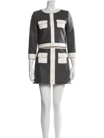 Pre-owned Celine 2024 Wool Skirt Set W/ Tags In Brown