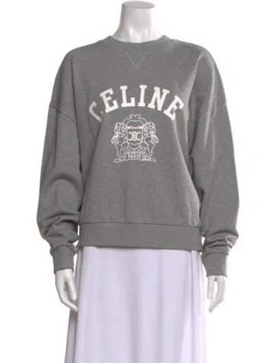 Pre-owned Celine 2025 'blason' Sweatshirt W/ Tags In Gray