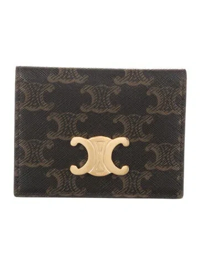 Pre-owned Celine 2025 Compact Card Holder In Brown