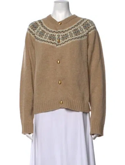 Pre-owned Celine 2025 Fairisle Sweater In Neutrals