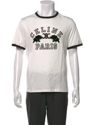 Pre-owned Celine 2025 Graphic Print T-shirt In White