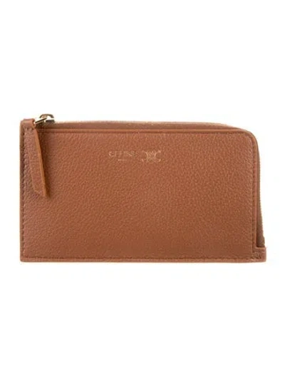 Pre-owned Celine 2025 Leather Card Holder In Brown