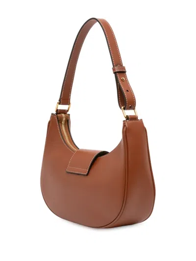 Pre-owned Celine 2025 Medium Smooth Calfskin Triomphe Ava Shoulder Bag In Brown