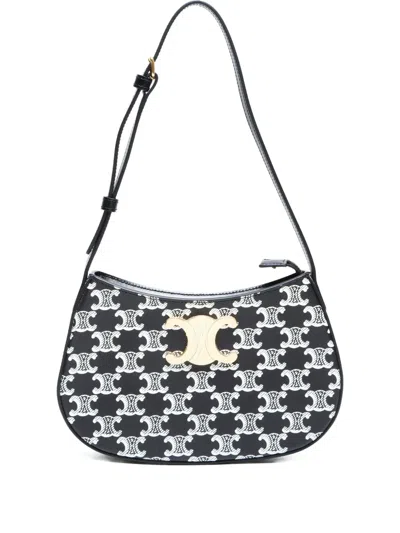 Pre-owned Celine 2025 Medium Tilly Triomphe Shoulder Bag In Black