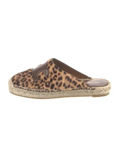 Pre-owned Celine 2025 Ponyhair Espadrilles In Brown