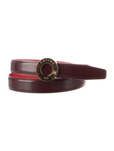 Pre-owned Celine 2025 Skinny Belt In Red