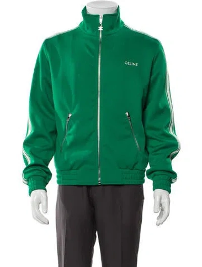 Pre-owned Celine 2025 Striped Bomber Jacket W/ Tags In Green