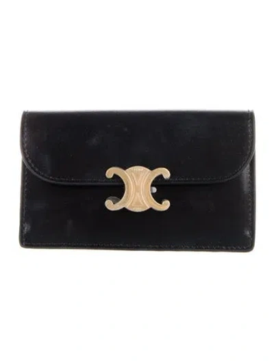 Pre-owned Celine 2025 Triomphe Continental Wallet In Black