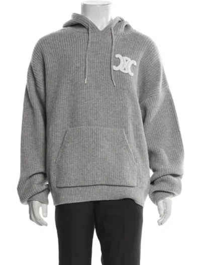 Pre-owned Celine 2025 Triomphe Hoodie W/ Tags In Grey