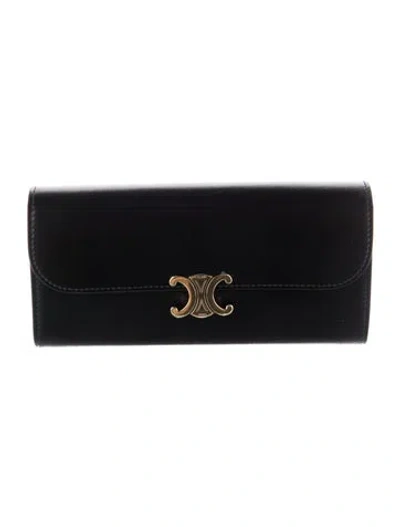 Pre-owned Celine 2026 Triomphe Continental Wallet In Black