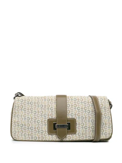 Pre-owned Celine 20th Century C Macadam Canvas Crossbody Bag In Brown