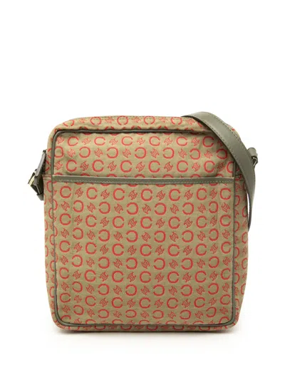 Pre-owned Celine 20th Century C Macadam Canvas Crossbody Bag In Neutral