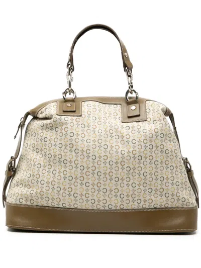 Pre-owned Celine 20th Century C Macadam Canvas Handbag In Brown