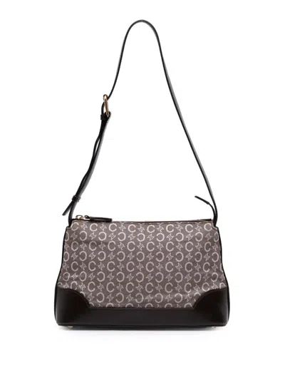 Pre-owned Celine 20th Century C Macadam Canvas Shoulder Bag In Brown