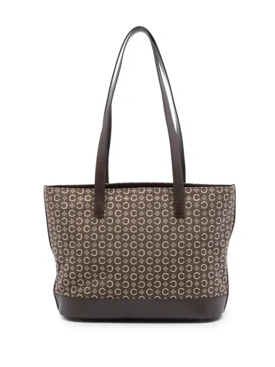 Pre-owned Celine 20th Century C Macadam Canvas Tote Bag In Brown
