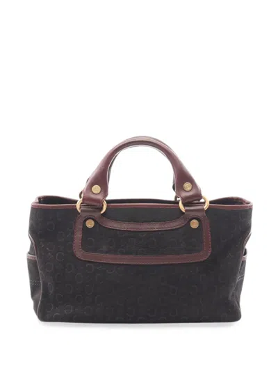 Pre-owned Celine 20th Century C Macadam Suede Boogie Handbag In Black