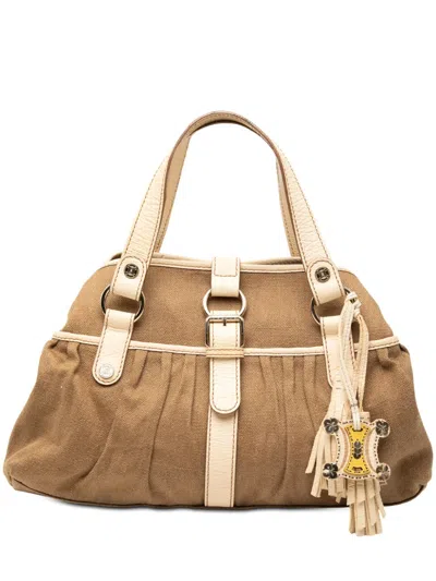 Pre-owned Celine 20th Century Canvas Boogie Tassel Tote Bag In Brown