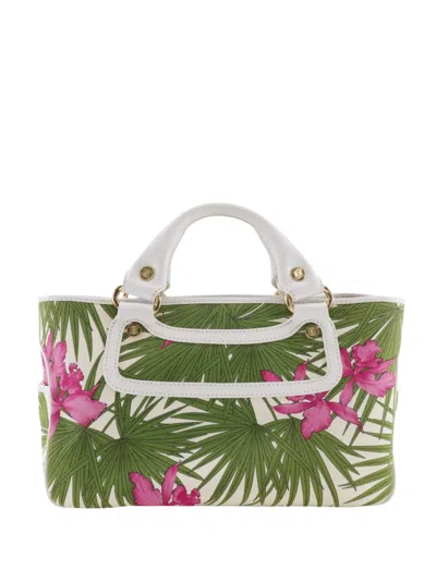 Pre-owned Celine 20th Century Canvas Botanical Print Boogie Handbag In White