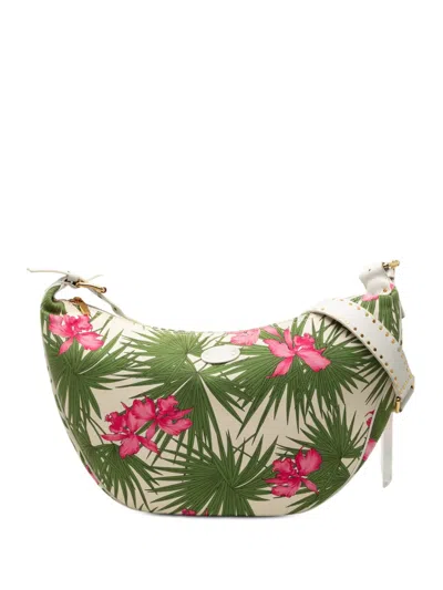 Pre-owned Celine 20th Century Floral Printed Canvas Crossbody Bag In White