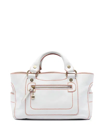 Pre-owned Celine 20th Century Leather Boogie Handbag In White