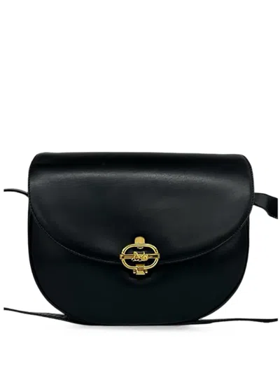 Pre-owned Celine 20th Century Leather Carriage Crossbody Bag In Black