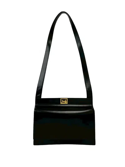Pre-owned Celine 20th Century Leather Sulky Shoulder Bag In Black